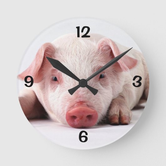 Round Wall Clock/Pig Ronde Klok (Voorkant)