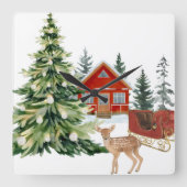 Round Wall Clock Vierkante Klok (Voorkant)