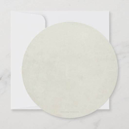 Round White Floral met Happy Easter Flat Kaart (Achterkant)