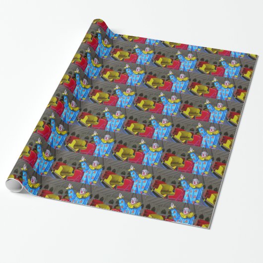 Roundabout Clown Cadeaupapier (Uitgerold)