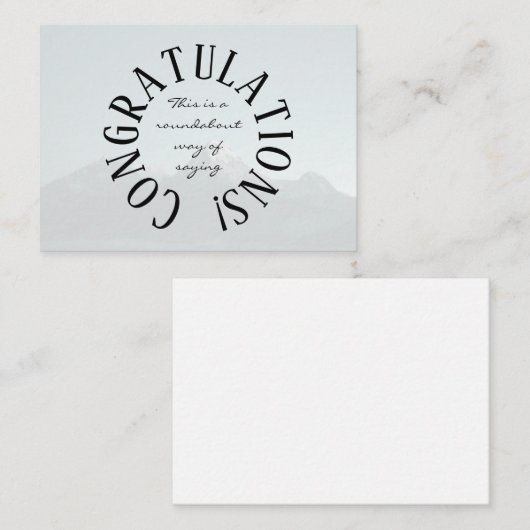 Roundabout Congratulations Notitiekaartje (Voorkant / Achterkant)