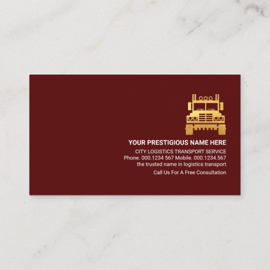 Roundabout Intersection Truck Route Visitekaartje (Achterkant)