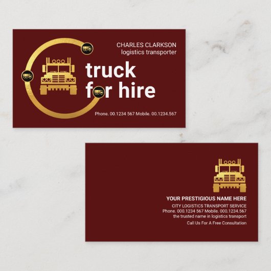 Roundabout Intersection Truck Route Visitekaartje (Voorkant / Achterkant)