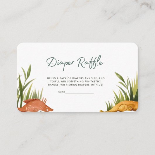Rounded Reel Excited Fishing Diaper Raffle Informatiekaartje (Voorkant)