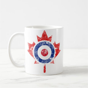 Roundel Canada Curling Hockey Target Grunge Ice Koffiemok