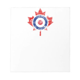 Roundel Canada Curling Hockey Target Grunge Ice Notitieblok