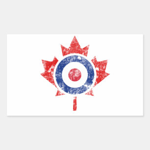 Roundel Canada Curling Hockey Target Grunge Ice Rechthoekige Sticker