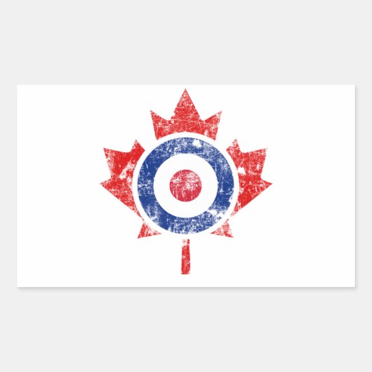 Roundel Canada Curling Hockey Target Grunge Ice Rechthoekige Sticker (Voorkant)