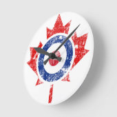 Roundel Canada Curling Hockey Target Grunge Ice Ronde Klok (Hoek)