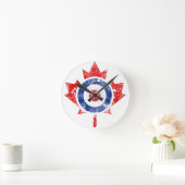 Roundel Canada Curling Hockey Target Grunge Ice Ronde Klok (Huis)