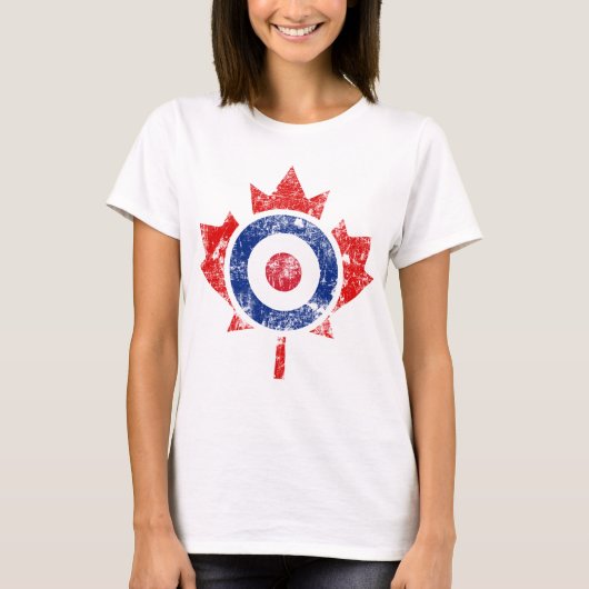 Roundel Canada Curling Hockey Target Grunge Ice T-shirt (Voorkant)