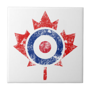 Roundel Canada Curling Hockey Target Grunge Ice Tegeltje