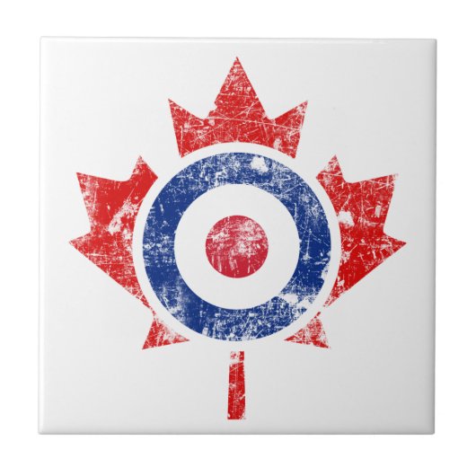 Roundel Canada Curling Hockey Target Grunge Ice Tegeltje (Voorkant)