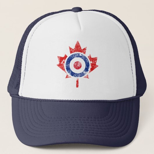 Roundel Canada Curling Hockey Target Grunge Ice Trucker Pet (Voorkant)