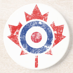 Roundel Canada Curling Hockey Target Grunge Ice Zandsteen Onderzetter