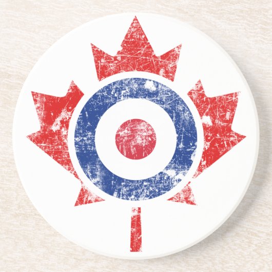 Roundel Canada Curling Hockey Target Grunge Ice Zandsteen Onderzetter (Voorkant)
