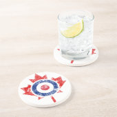 Roundel Canada Curling Hockey Target Grunge Ice Zandsteen Onderzetter (Zijkant)