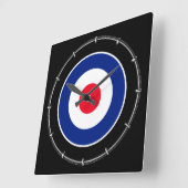 Roundel Classic Target Graphic Vierkante Klok (Hoek)