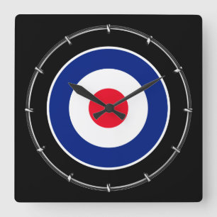 Roundel Classic Target Graphic Vierkante Klok
