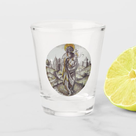 Roundel met de heilige Johannes de Doper Shot Glas (Voorkant)
