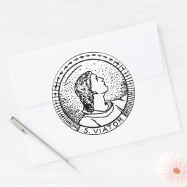 Roundel of St Viator of Lyon the Catechist (LD 01) Ronde Sticker