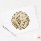 Roundel of St Viator of Lyon the Catechist (LD 01) Ronde Sticker (Envelop)