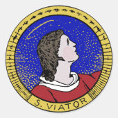 Roundel of St Viator of Lyon the Catechist (LD 01) Ronde Sticker (Voorkant)