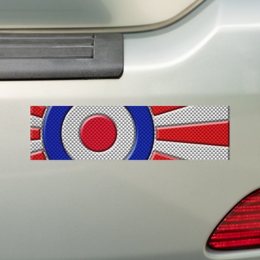Roundel Sunburst Design Carbon Style Decor Bumpersticker (Op auto)