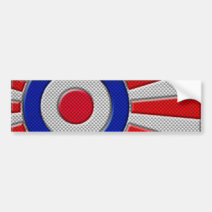 Roundel Sunburst Design Carbon Style Decor Bumpersticker