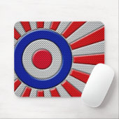 Roundel Sunburst Design Carbon Style Decor Muismat (Met muis)