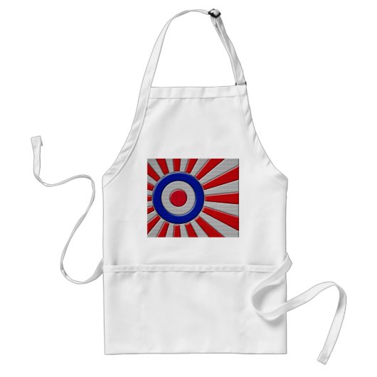 Roundel Sunburst Design Carbon Style Decor Standaard Schort (Voorkant)