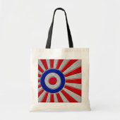 Roundel Sunburst Design Carbon Style Decor Tote Bag (Voorkant)
