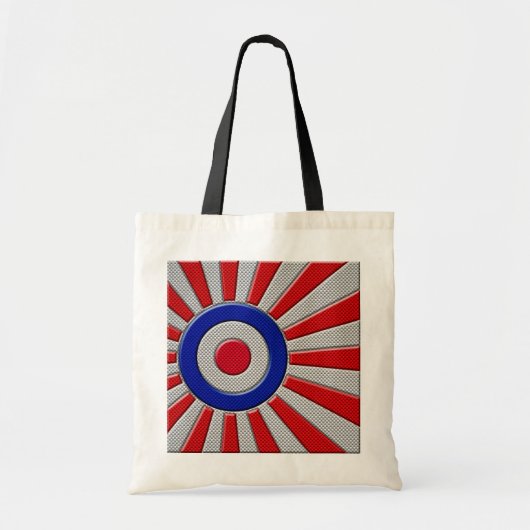 Roundel Sunburst Design Carbon Style Decor Tote Bag (Voorkant)
