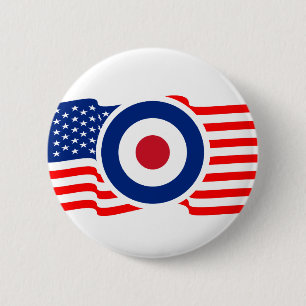 Roundel USA Target Graphic Ronde Button 5,7 Cm