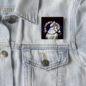 Roundel van de profeet Isaiah Vierkante Button 5,1 Cm (In situ)