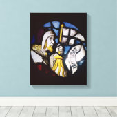 Roundel van de profeet Jeremiah, 15e eeuw Canvas Afdruk (Insitu (Houten vloer))