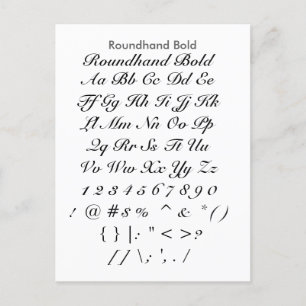 Roundhand Bold - voorbeeldvel Zazzle Font Briefkaart