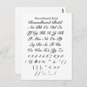 Roundhand Bold - voorbeeldvel Zazzle Font Briefkaart (Voorkant / Achterkant)