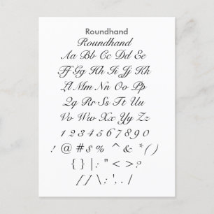 Roundhand - voorbeeldvel Zazzle Font Briefkaart