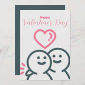 Roundhead Valentijnsdag Feestdagenkaart (Voorkant / Achterkant)