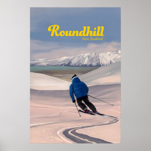 Roundhill Nieuw-Zeelandse Skigebied Poster