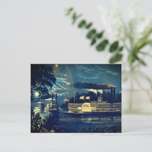 "Rounding a Bend" op de Mississippi: Briefkaart (Staand voorkant)