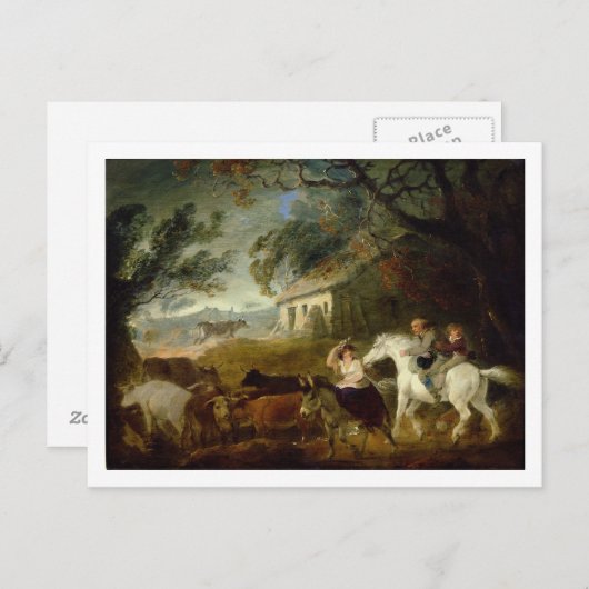 Rounding voor het Storm, 1805 (olie op het paneel) Briefkaart (Voorkant / Achterkant)