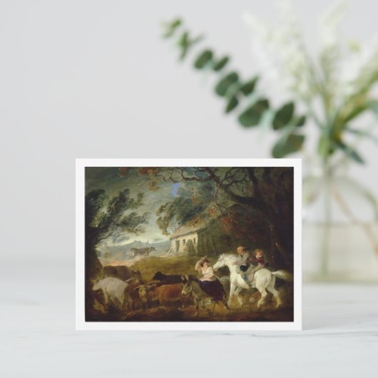 Rounding voor het Storm, 1805 (olie op het paneel) Briefkaart (Staand voorkant)