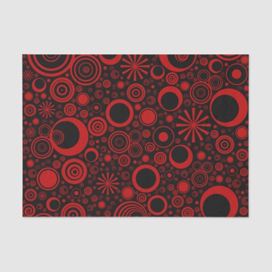 Rounds-Rood-zwart-WEEFSUE WRAPPINGPAPIER Tissuepapier (Voorkant)
