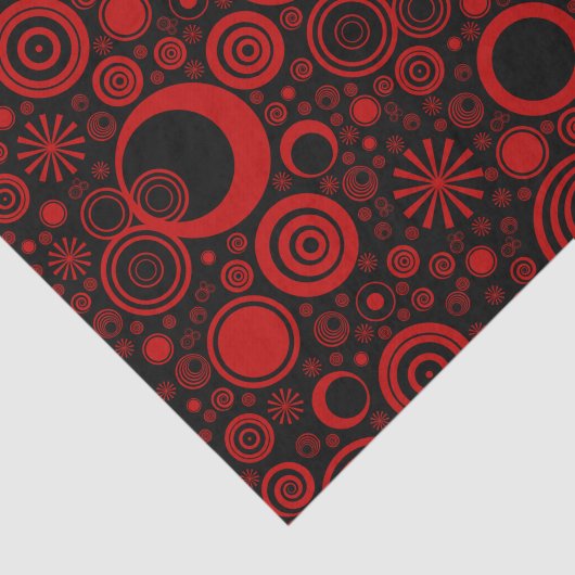 Rounds-Rood-zwart-WEEFSUE WRAPPINGPAPIER Tissuepapier (Detail)