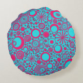 Rounds-roze-Aqua-ronde Sierkussen Rond Kussen (Achterkant)