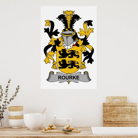 Rourke Family Crest Poster (Keuken)