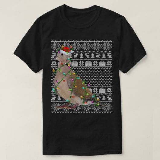 Rourning Dove Bird Lover Santa Ugly Mourning Dove T-shirt (Design voorkant)