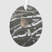 Rourning Dove in de sneeuwversiering Ornament (voorkant)